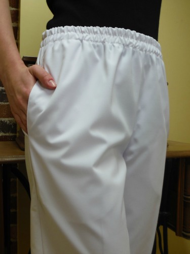 Pantalon taille élastique, poches intérieures-Femmes